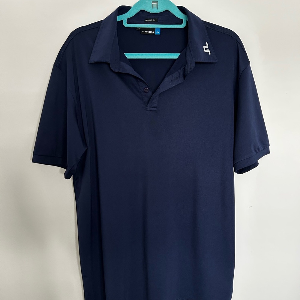 J. Lindeberg Men's Navy Polo Shirt